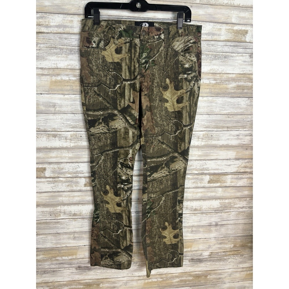 Mossy Oak Pants Womens 6 Green Camo Outdoors Jean Stretch Pocket - Picture 3 of 8